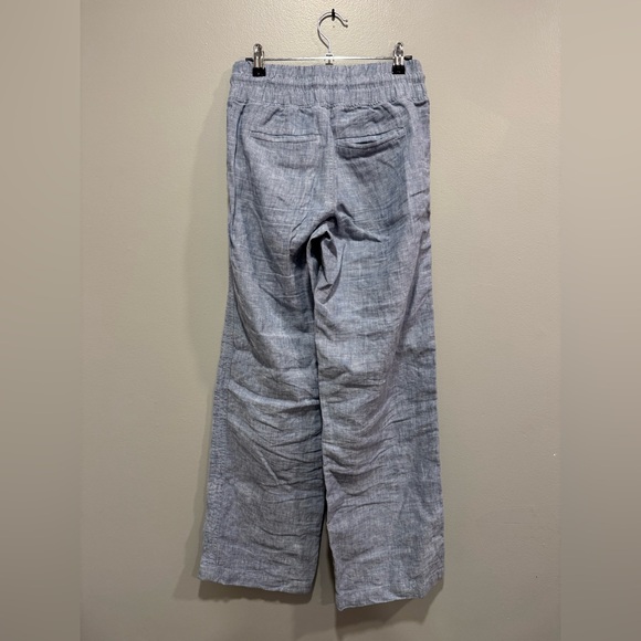 Athleta Cabo Linen Wide Leg Pant in Blue Size 0 - Picture 3 of 6